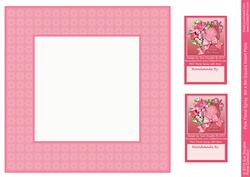 Pink Floral Spray with Bow 8"x8" Insert Plate & Backplate
