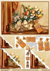 Spring Flowers in a Basket, Double Corner Stacker