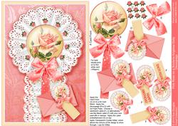 Pink Rose on a Broderie Anglaise Doily, Decoupage
