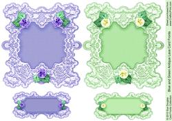 Blue and Green Antique Lace, Card Fronts