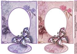 Pink and Lilac Collage and Butterfly A5 Card Fronts