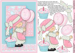 Cupcake Girl Decoupage