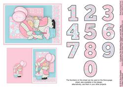 Cupcake Girl, Numbers Topper and Gift Tag Sheet