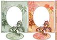 Coral and Grey Green Collage and Butterfly A5 Card Fro