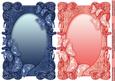 Navy and Coral Butterflies Card Fronts