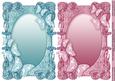 Teal and Deep Pink Butterflies Card Fronts