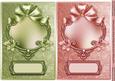 Leaf Green and Coral Shiny Frame Card Fronts