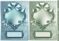 Aqua and Green Shiny Frame Card Fronts