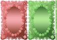 Coral and Green Pretty Floral Card Fronts