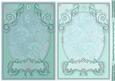 Aqua and Pale Aqua Floral Scroll Card Fronts