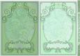 Green and Pale Green Floral Scroll Card Fronts
