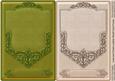 Lime and Cream Leather Shield Card Fronts