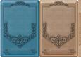 Teal and Taupe Leather Shield Card Fronts