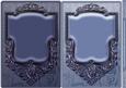 Navy and Periwinkle Blue Ornate Frame Card Fronts