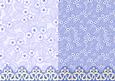 Blue Flowers and Leaves with Ornate Border Duo Paper