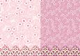 Pink Flowers and Leaves with Ornate Border Duo Paper
