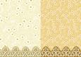 Gold Flowers and Leaves with Ornate Border Duo Paper