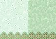 Green Flowers and Leaves with Ornate Border Duo Paper