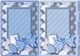 Blue and Pale Blue Satin Bow and Lace Envelope Card Fronts