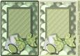 Moss and Pale Green Satin Bow and Lace Envelope Card Fronts