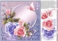 Blue Roses and Butterfly 8in x 8in Decoupage