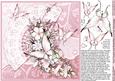 Pink Flowers and Butterflies on a Fan Decoupage