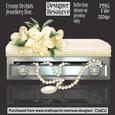 Designer Resource - Cream Orchids Jewellery Box