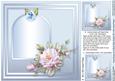 Pink Roses on a Blue Satin Shield - 8in x 8in Insert Plate