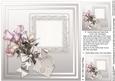 Orchid Rosebuds on an Oyster Silk Cushion 8 x 8 Inser Plate