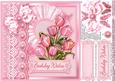 Pink Tulips on a Broderie Anglaise Doily 8in x 8in Decoupage