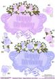 Sentiment Panels Happy Birthday Lilac and Blue
