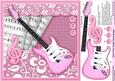 Girly Pink Guitar - 8in x 8in Decoupage