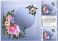 Pink Roses on a Platinum Frame 8in x 8in Insert Plate
