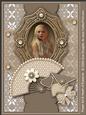 Heidi Cameo Taupe Kit, 6 Pages, Including Decoupage Step by Step