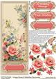 Vintage Roses and Butterflies Large Dl Decoupage