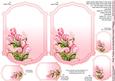 Pink Tulips and Butterflies Pyramage Topper Insert Plates