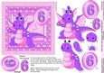 Pink and Lilac Dragon Age 6 with Badge 6in x 6in Decoupage
