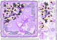 Lilac Pansies and Butterflies on a Silk Cushion 8x8 Decoupag