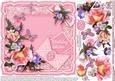 Peach Roses Lilac Flowers & Butterflies on a Silkcushion Dec