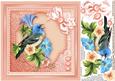 Blue Feathered Friend 8in x 8in Decoupage