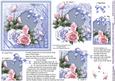 Roses and Butterflies on a Lace Frame 5in x 5in Pyramage