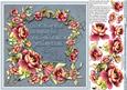 Pretty Flowers in a Blue Frame Birthday 8in x 8in Decoupage