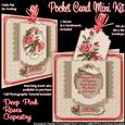 Deep Pink Roses Tapestry Pocket Card Mini Kit