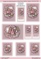Vintage Pink Roses Bouquet in a Frame, Toppers Sheet