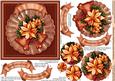 Christmas Gold Poinsettias 6in x 6in Pyramage