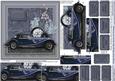 Vintage Austin Morgan Blue Sports Car 6in x 6in Pyramage