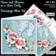 Roses and Flowers on a Lace Doily 8 x 8 Decoupage Mini Kit