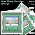 Houses Morning Snow Scene 8in x 8in Pyramage Mini Kit