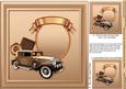 Vintage Gold Car and Compass Matching 8inx8in Insert Plate