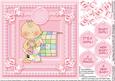 New Baby Girl with Doll 8in x 8in Decoupage